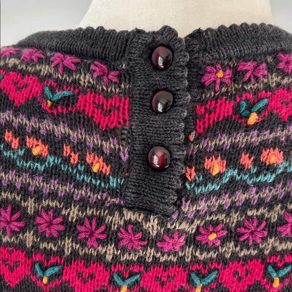 Vintage Northern Isles Retro Crewneck Sweater Sz 2XL Hand Embroider Cottagecore - Picture 9 of 14